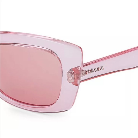 $258 Prada 56MM Rectangle Sunglasses Pink NEW main image 7